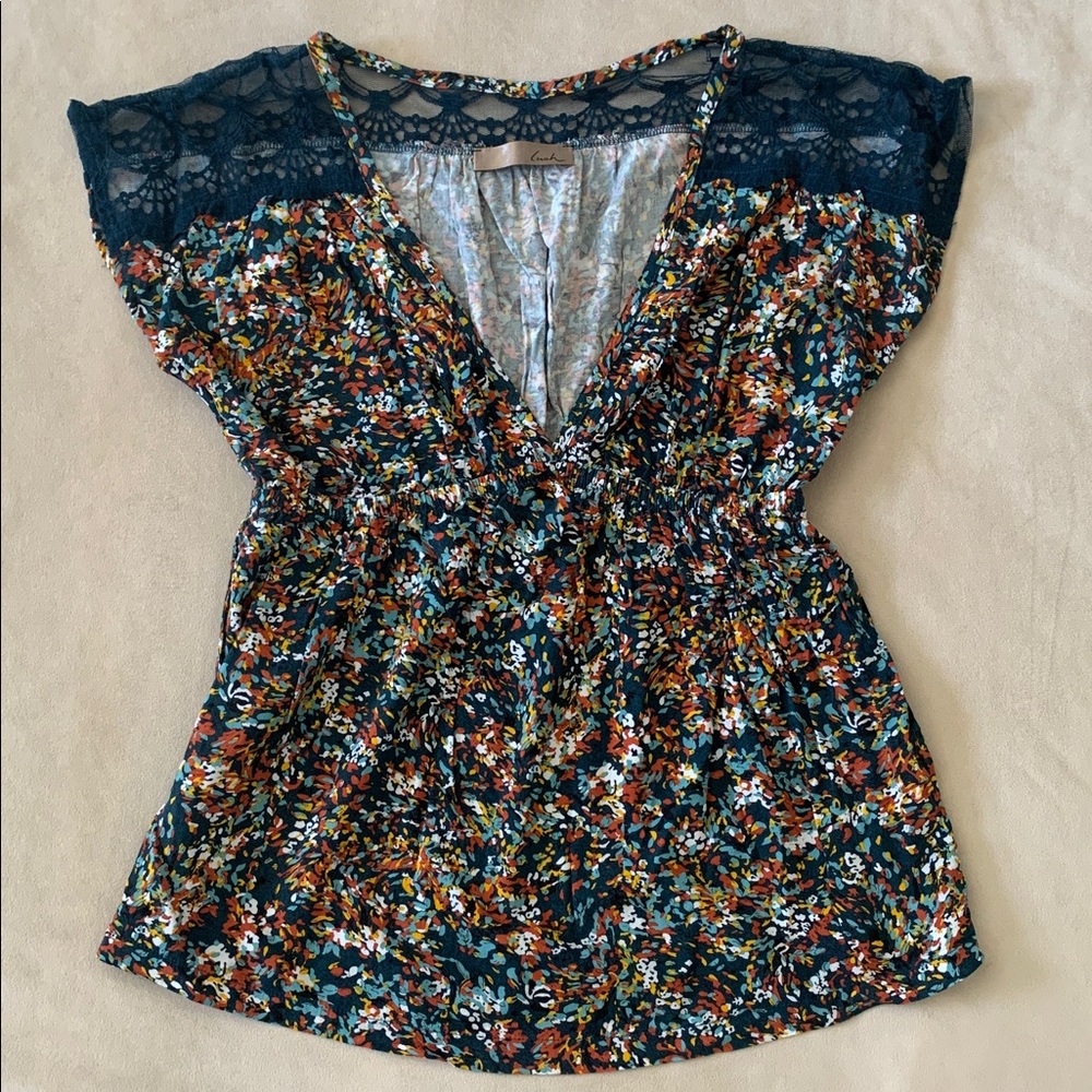 LUSH Lace Shoulder, Colorful Top